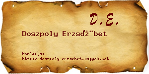 Doszpoly Erzsébet névjegykártya
