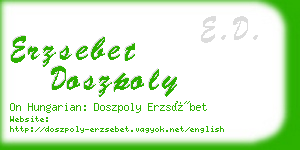 erzsebet doszpoly business card